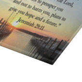 平和なエレミヤ29:11夕日 カッティングボード (角)