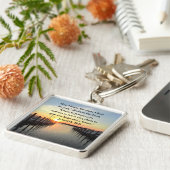 平和なエレミヤ29:11夕日 キーホルダー (側面)