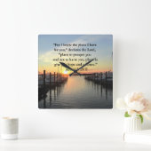 平和なエレミヤ29:11夕日 スクエア壁時計 (ホーム)