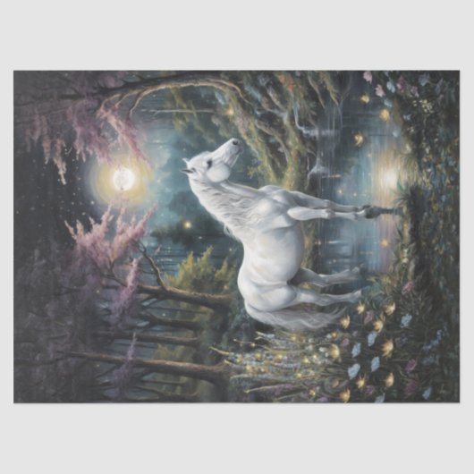 平和なオアシスの切り離しの中の白馬 薄葉紙 (正面)