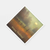 平和なカントリーシーン誕生日 スタンダードランチョンナプキン (角)