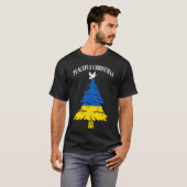 平和なクリスマスツリー ウクライナに平和を Tシャツ (正面フル)