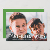 平和なクリスマスホリデーカード シーズンカード (正面/裏面)