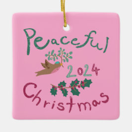 平和なクリスマス2024ミスタントエア鳥のオーナメント セラミックオーナメント