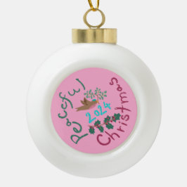 平和なクリスマス2024ミスタントエア鳥のオーナメント セラミックボールオーナメント