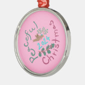 平和なクリスマス2024ミスタントエア鳥のオーナメント メタルオーナメント (左)