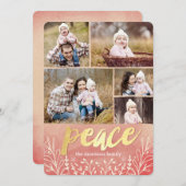 平和なグリーティングホリデーフォトカード シーズンカード (正面/裏面)