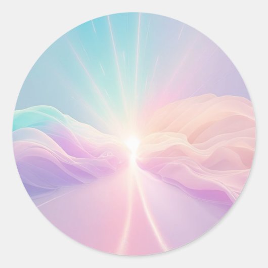 平和なグリーン自然ランドスケープ – 穏やかなアウトドア ラウンドシール (正面)