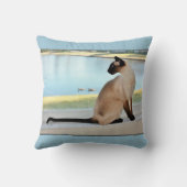 平和なシャム猫の絵画 クッション (裏面)