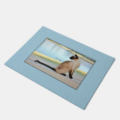 平和なシャム猫の絵画 ドアマット (アングル)