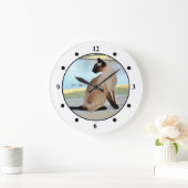 平和なシャム猫の絵画 ラージ壁時計 (ホーム)