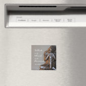 平和なシルバーブッダと感動的引用文 マグネット (インサイチュ (食洗機))