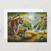 平和なジャングルシー絵を描ンの ポストカード (正面/裏面)