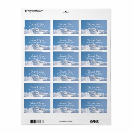 平和なスカイ1家族ありがとう住所 シール (フルシート)