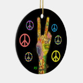 平和なテーマ – 平和サイン セラミックオーナメント (右)