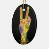 平和なテーマ – 平和サイン セラミックオーナメント (左)