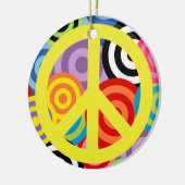 平和なテーマ – 平和サイン セラミックオーナメント (左)