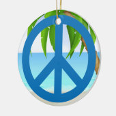 平和なテーマ – 平和サイン セラミックオーナメント (左)