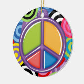 平和なテーマ – 平和サイン セラミックオーナメント (左)