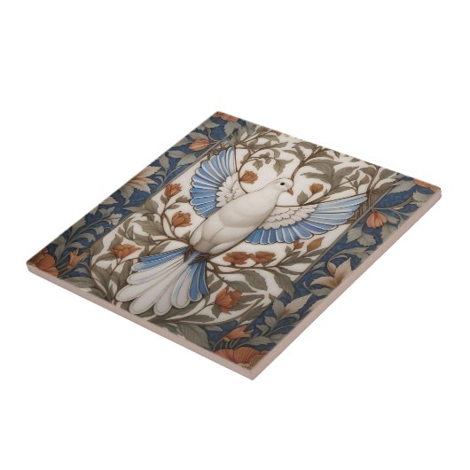 平和なドーヴウィリアムインスパイアモリスフローラ タイル (側面)