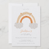 平和なニュートラルレインボーバースデーパーティー 招待状 (正面)