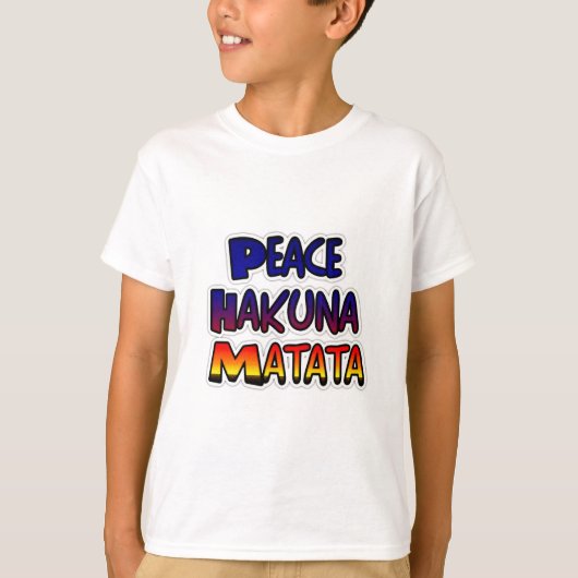 平和なハクナ・マタタのグラデーションアート Tシャツ (正面)