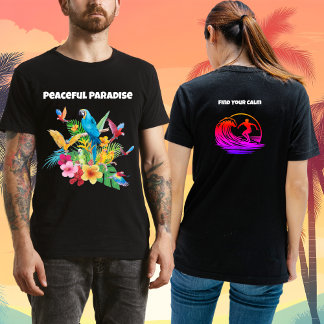 平和なパラダイスで穏やかな心を取り戻そう Tシャツ