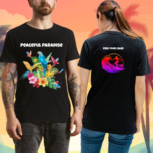 平和なパラダイスで穏やかな心を取り戻そう Tシャツ