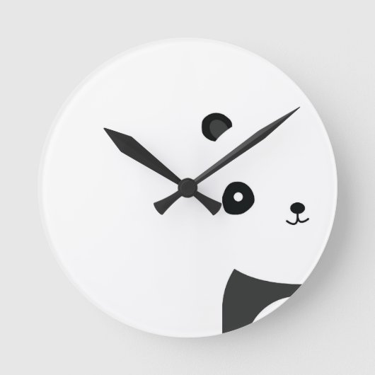 平和なパンダ ラウンド壁時計 (正面)