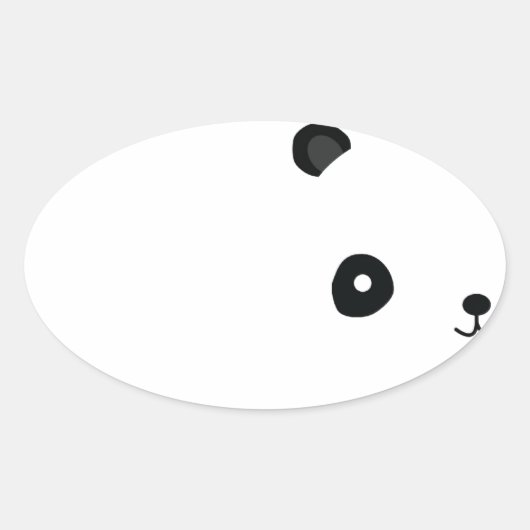 平和なパンダ 楕円形シール (正面)