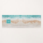 平和なパーソナライズされたビーチ波モノグラム名 ヨガマット (正面(横))