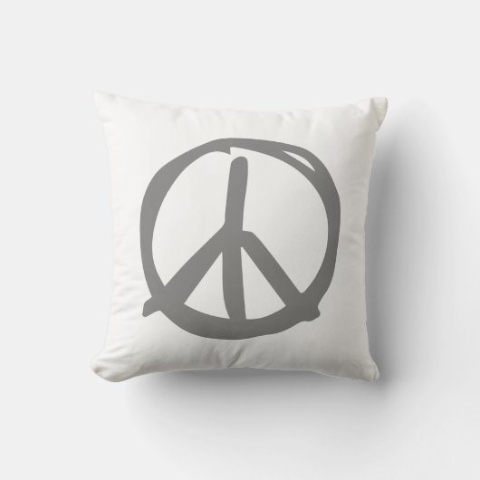 平和なヒッピーのための平和シンボルヴィンテージサイン クッション (正面)