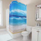 平和なビーチおよび海の景色 シャワーカーテン (インサイチュ)