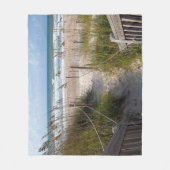 平和なビーチ場面 フリースブランケット (正面)