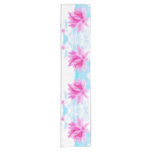 平和なピンクの蓮絵画の花 ショートテーブルランナー (正面)