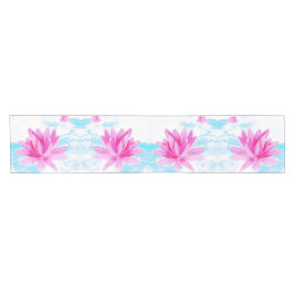 平和なピンクの蓮絵画の花 ショートテーブルランナー