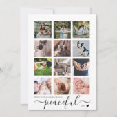 平和なモダンミニマルなクリスマス写真コラージュ シーズンカード (正面)