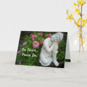 平和な仏の挨拶状 カード (黄色い花)