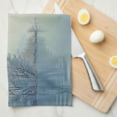 平和な冬のモーニングアート キッチンタオル (四つ折り)
