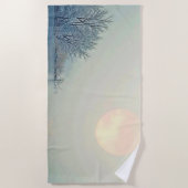 平和な冬のモーニングアート ビーチタオル (正面)