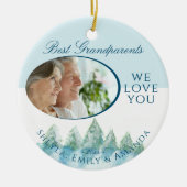 平和な冬の森の水の色の写真クリスマス セラミックオーナメント (正面)