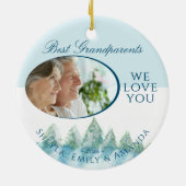 平和な冬の森の水の色の写真クリスマス セラミックオーナメント (裏面)