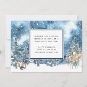 平和な冬の森ビジネスホリデーカード シーズンカード (裏面)