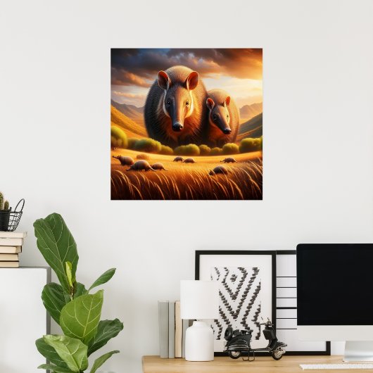 平和な出会い:牧歌的な分野の2つのアールダルク ポスター (ホームオフィス)