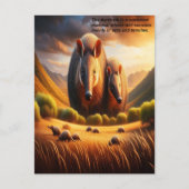 平和な出会い:牧歌的な分野の2つのアールダルク ポストカード (正面)