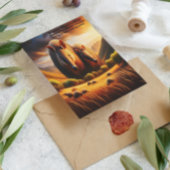 平和な出会い:牧歌的な分野の2つのアールダルク ポストカード