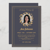 平和な別れ:写真と葬儀招待状 招待状 (正面/裏面)