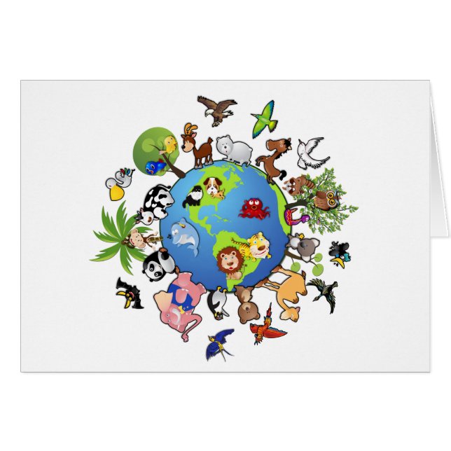 平和な動物界 – 世界中の動物 (正面横)