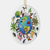 平和な動物界 – 世界中の動物 セラミックオーナメント (右)