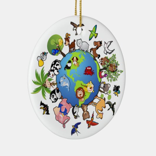 平和な動物界 – 世界中の動物 セラミックオーナメント (右)
